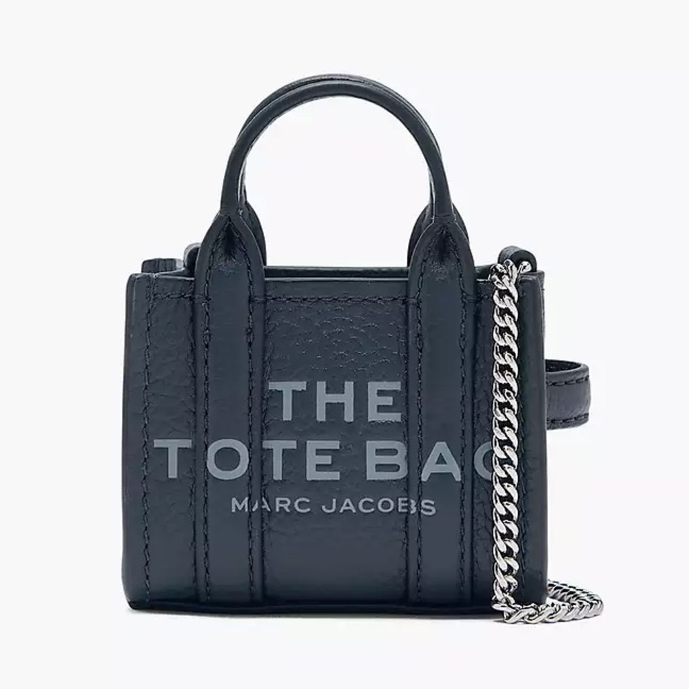 🔥🔥🔥NEW Marc Jacobs Nano Micro The Tote Bag Blue Leather Satchel Crossbody Bag